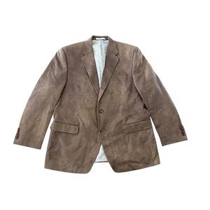Lauren Ralph Lauren Men’s Blazer 44R Brown Faux Suede Jacket 2 Button Sport Coat